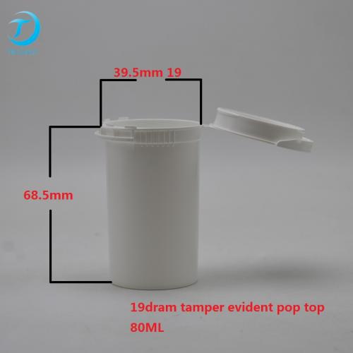 19Dram pop top container 29*65mm any color be customed